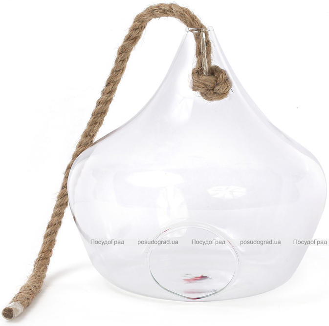 Ваза-подвеска Ancient Glass 18х18.5см, стеклянная на веревке
