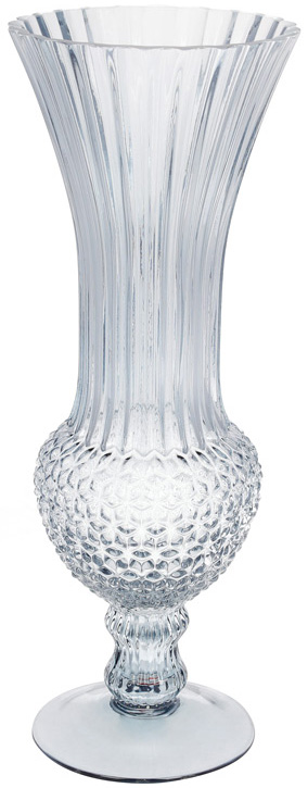 Ваза декоративна Ancient Glass Ля-Рошель 13.5х13.5х35см, блакитне скло