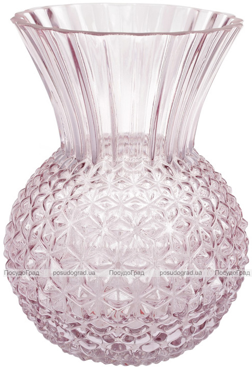 Ваза декоративна Ancient Glass Касабланка 14х15.5х22см, рожеве скло