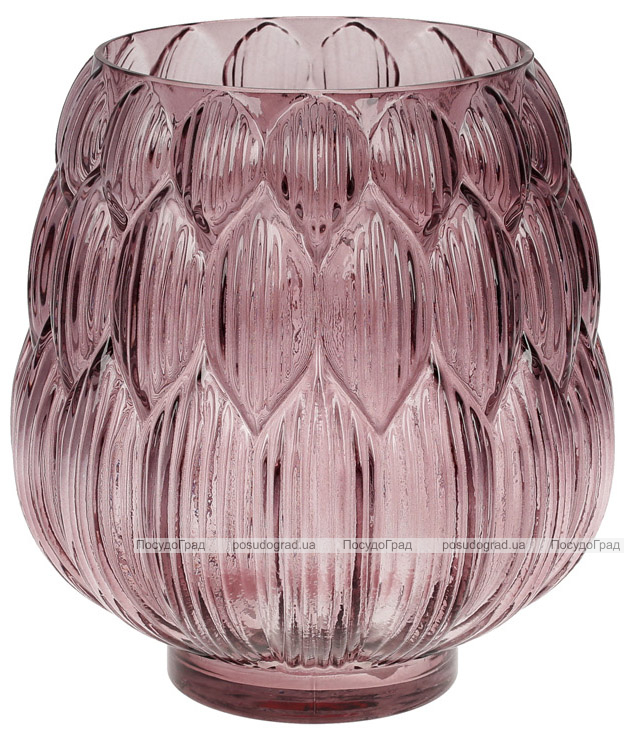 Ваза декоративна Ancient Glass Артишок 13х18х20см, фіолетове скло