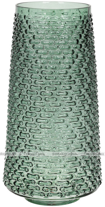 Ваза декоративна Ancient Glass Флора Ø19х32.5см, зелене скло
