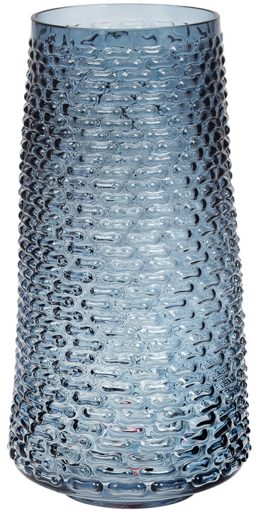 Ваза декоративна Ancient Glass Флора Ø19х32.5см, блакитне скло