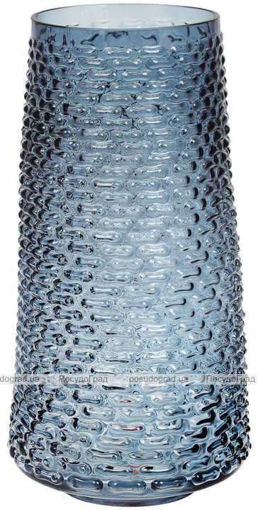 Ваза декоративна Ancient Glass Флора Ø19х32.5см, блакитне скло