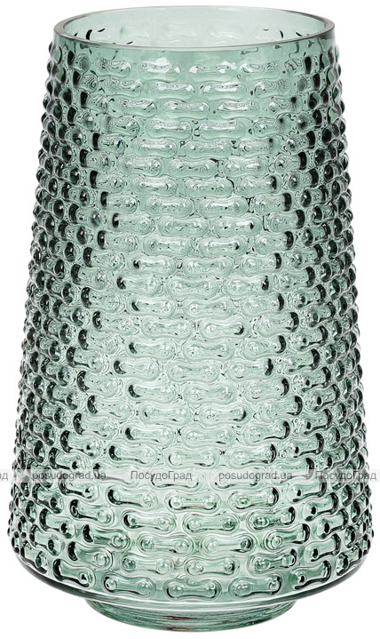 Ваза декоративна Ancient Glass Флора Ø16.5х26.5см, зелене скло