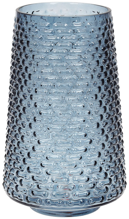 Ваза декоративна Ancient Glass Флора Ø16.5х26.5см, блакитне скло