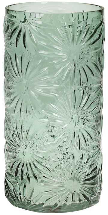 Ваза декоративная Ancient Glass Астра Ø15х30.5см, зеленое стекло