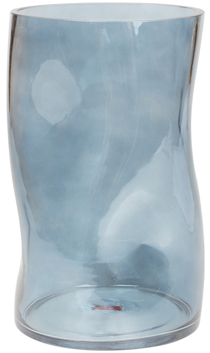 Ваза декоративна Ancient Glass Хвиля Ø15х25см, блакитне скло