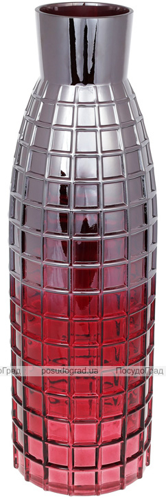 Ваза декоративна Ancient Glass Топаз Ø15х49см, червоне скло