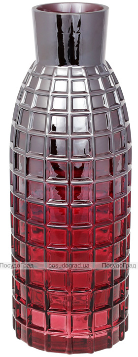 Ваза декоративна Ancient Glass Топаз Ø12х33см, червоне скло