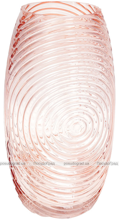 Ваза декоративна Ancient Glass Гелексі Ø16х30см, рожеве скло