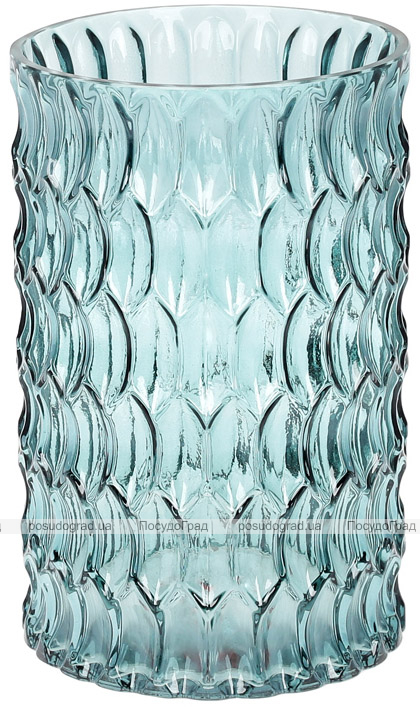 Ваза декоративна Ancient Glass Катті Ø13х20см, блакитне скло