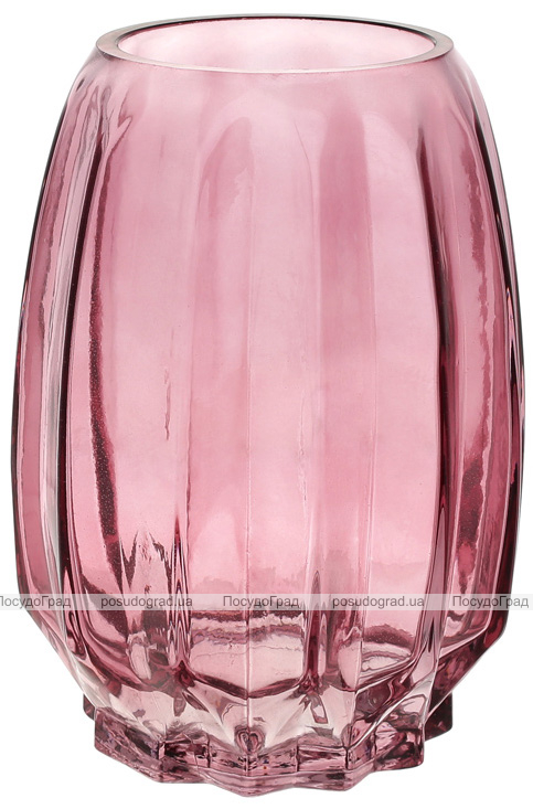 Ваза декоративна Ancient Glass "Грейс" 20х14см, скло, фіолетовий