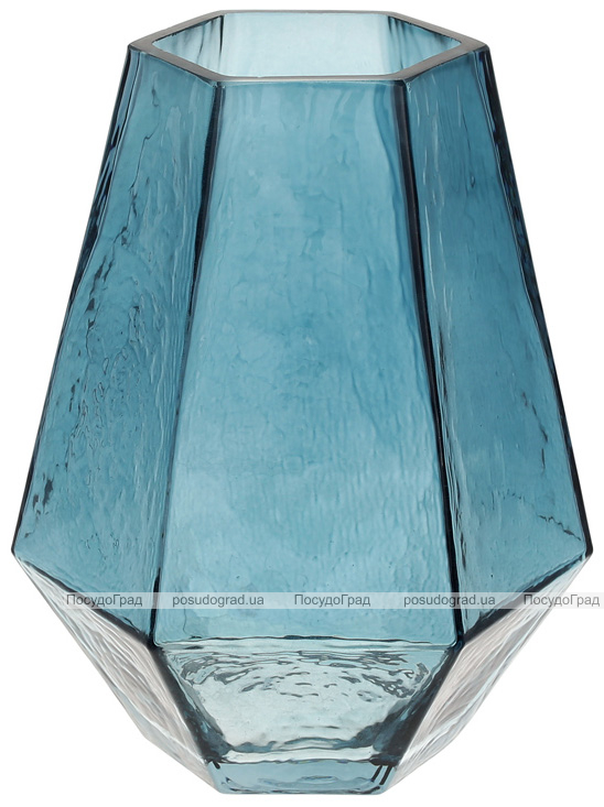Ваза декоративна Ancient Glass "Вінченцо" 21х17см, скло, синій