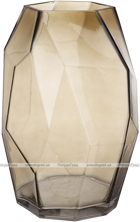 Ваза декоративна Ancient Glass "Айсберг" Ø15х28см, скло, коричневий