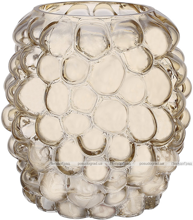 Ваза декоративна Ancient Glass "Bubbles" 12х15см, скло, амбер