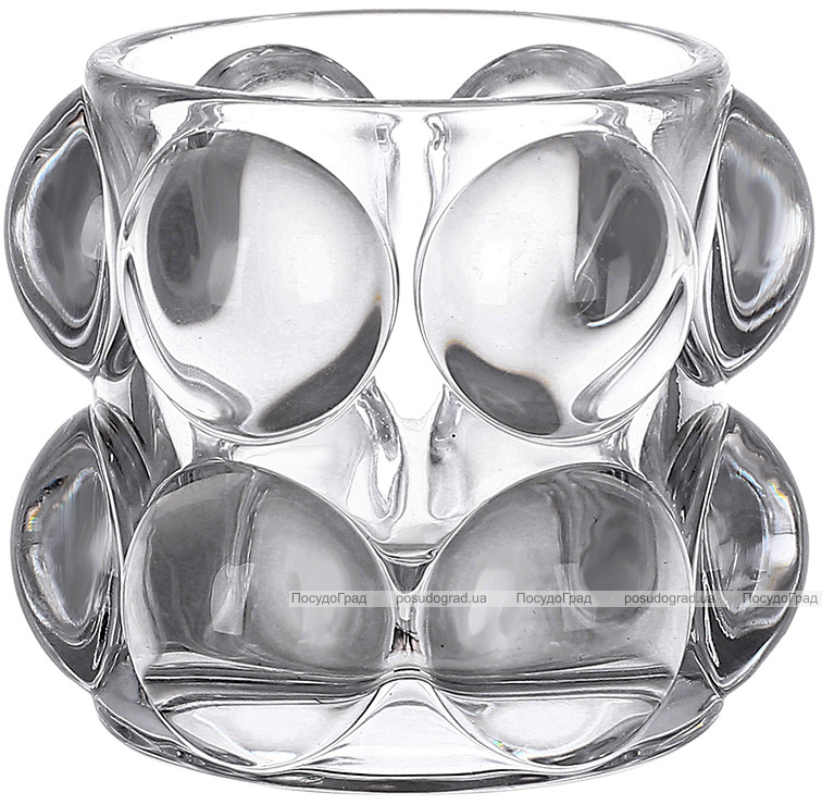Подсвечник стеклянный Ancient Glass "Bubbles" Ø6.5х7см, прозрачное стекло