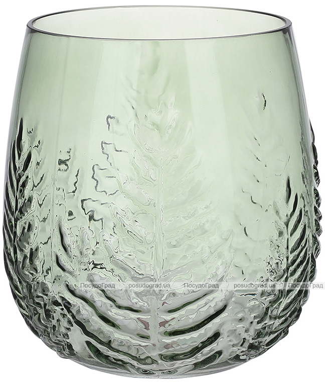 Ваза стеклянная Ancient Glass «Leaf» Ø16х19см, зеленое стекло