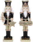 Набор 2 статуэтки "Щелкунчик с Новым Годом" 22см, 2 дизайна, чёрный с шампанью