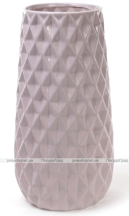 Ваза керамическая Stone Flower 31.5см, песочного цвета с розовым