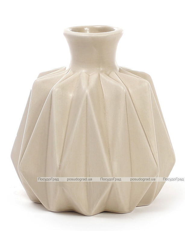 Ваза керамическая Stone Flower 13см, песочного цвета