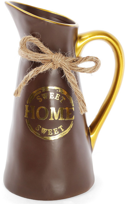 Ваза керамічна "Home sweet home" 25см, шоколадний глечик