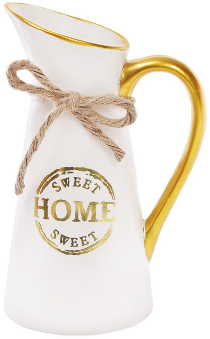 Ваза керамічна "Home sweet home" 25см, білий глечик