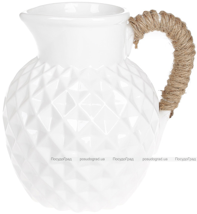 Ваза керамическая Stone Flower "Jug" 19см, белая