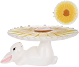 Подставка для торта/паски "Милый Кролик" фарфоровая Ø23см, белый с желтым