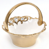 Цукерниця "Перо жар-птиці" Gold Luxury-18 Ø24см з декоративними стразами