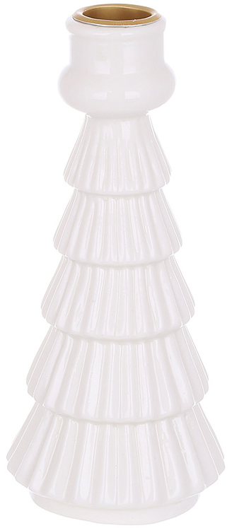 Набор 4 керамических подсвечников "White Candle" Елка, 17см