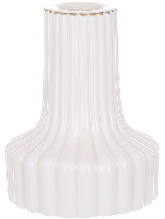 Набор 4 керамических подсвечника "White Candle" фигурный, белый, Ø8х9.5см