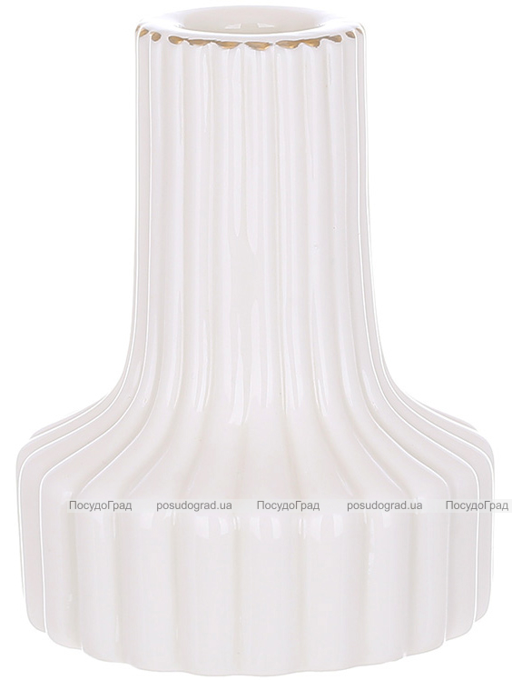 Набор 4 керамических подсвечника "White Candle" фигурный, белый, Ø8х9.5см