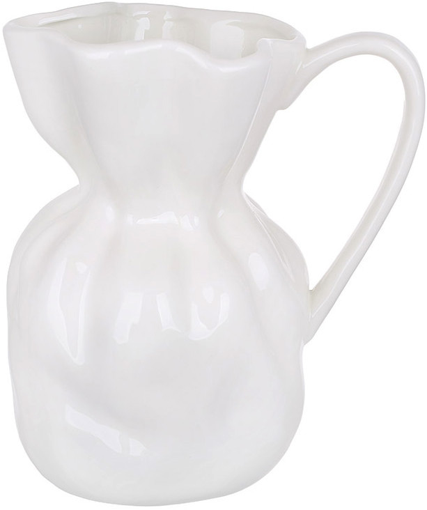 Ваза-кувшин фарфоровая "Flowers Garden White" 19см
