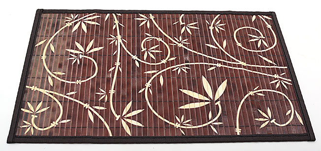 Бамбуковый коврик (салфетка) Bamboo Mat-125, 30х45см, с прошитым краем