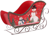 Декоративные сани "Let it snow" 73см дерево+металл, красные