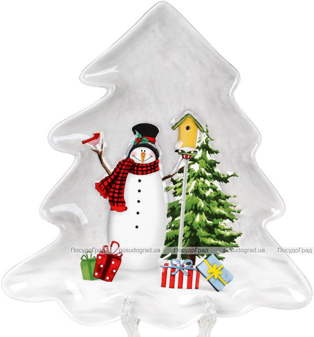 Блюдо «Snowman Party» Ялинка, керамічне 21.6х20.5см