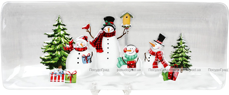 Блюдо «Snowman Party» керамическое 40.4х15.8см