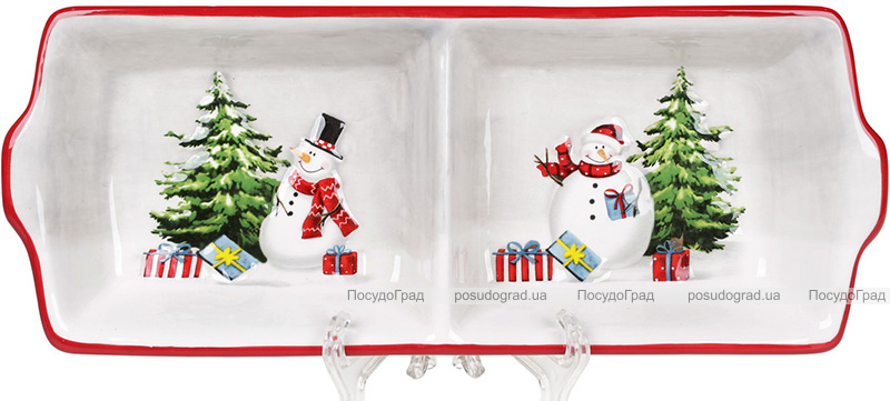 Менажница керамическая «Snowman Party» 27.5х10.8см, 2 секции