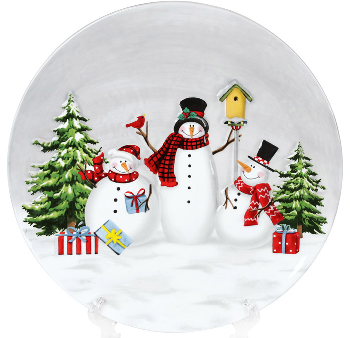 Тарілка керамічна «Snowman Party»Ø 24.8см