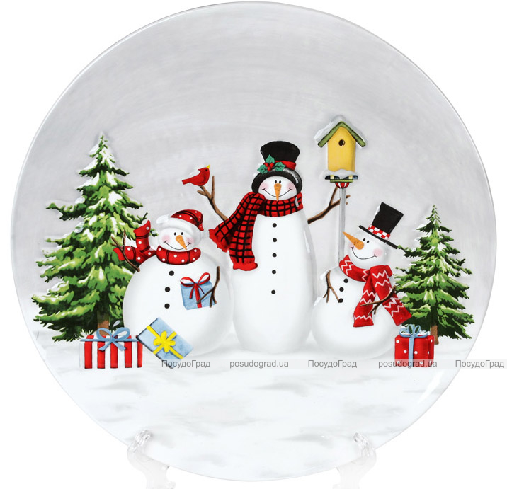 Тарілка керамічна «Snowman Party»Ø 24.8см