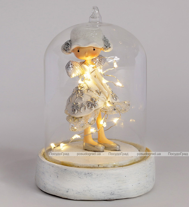 Фигурка-подвеска "Девочка с гирляндой" 15.5см с LED-подсветкой