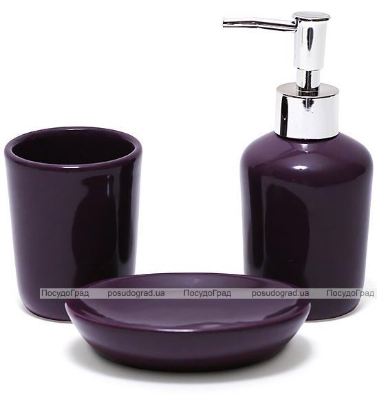 Дозатор (диспенсер) Bright Bathroom Ø7х15.3см для рідкого мила, баклажан