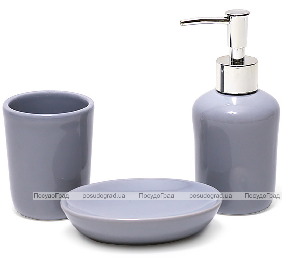 Дозатор (диспенсер) Bright Bathroom Ø7х15.3см для рідкого мила, сірий
