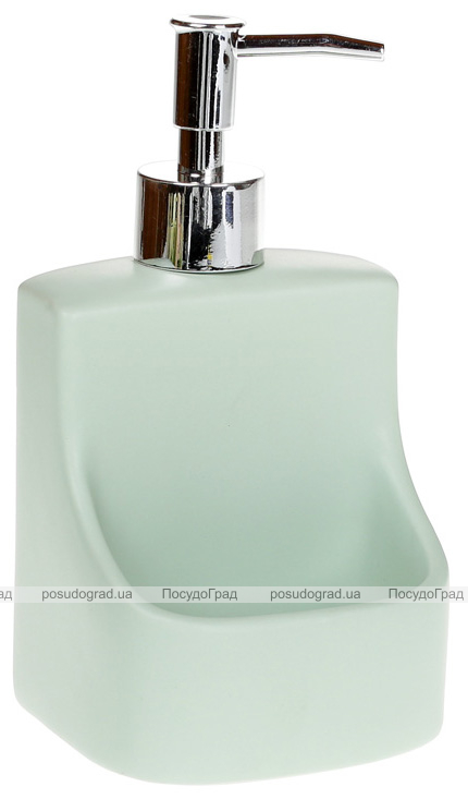 Дозатор для мила "Mint" 9.8х9.5х18см з підставкою для губки (дозатор для миючого засобу)