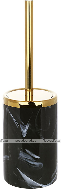 Йоржик для туалету з керамічною підставкою "Black Marble & Gold" 31см