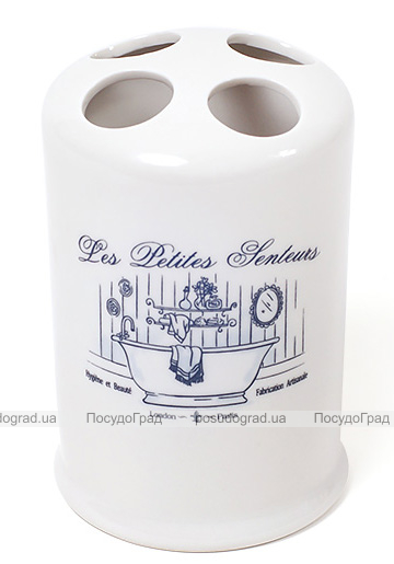 Підставка LE BAIN Silver Ø8.7х13.4см для зубних щіток, фарфор