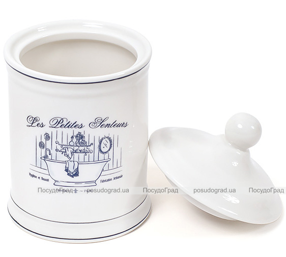 Ємність LE BAIN Silver Ø10.5х18.5см для засобів гігієни, фарфор