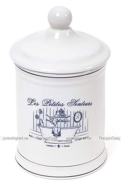 Ємність LE BAIN Silver Ø10.5х18.5см для засобів гігієни, фарфор