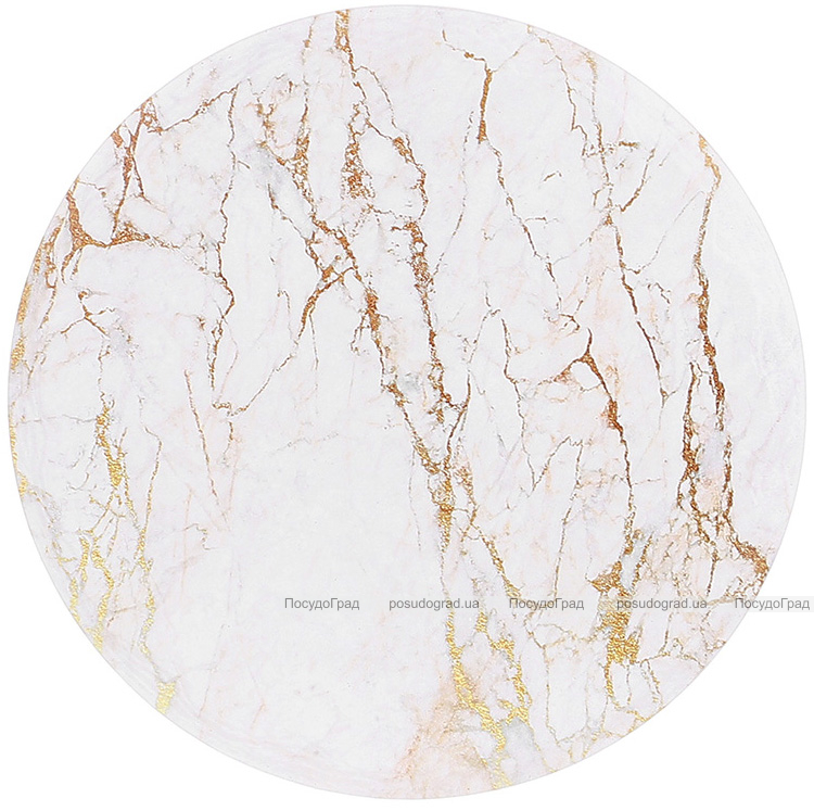 Підставка під гаряче керамічна "Golden White Marble" Ø16см на пробковій основі