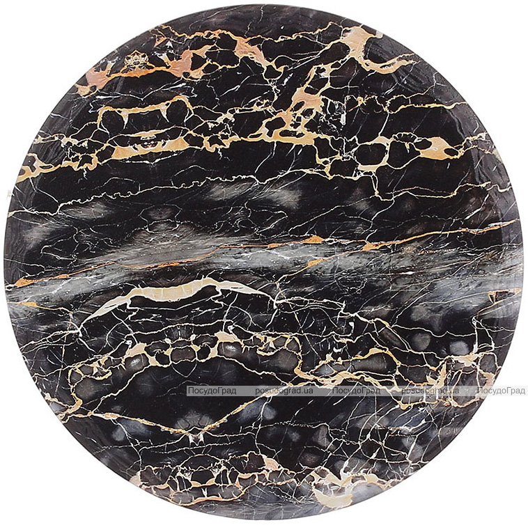 Підставка під гаряче керамічна "Golden Black Marble" Ø16см на пробковій основі